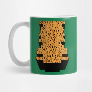 Jazz Legends in Type: The Jazz Pianists Mug